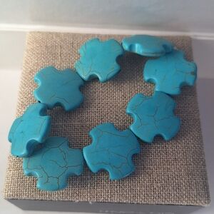 Turquoise Cross Bead Bracelet